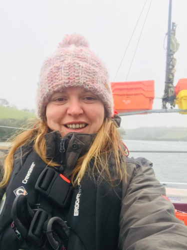 Cherilyn Mackrory MP on boat